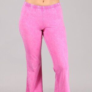 Chatoyant Mineral Wash Bell Bottoms Bubble Gum Pink Small